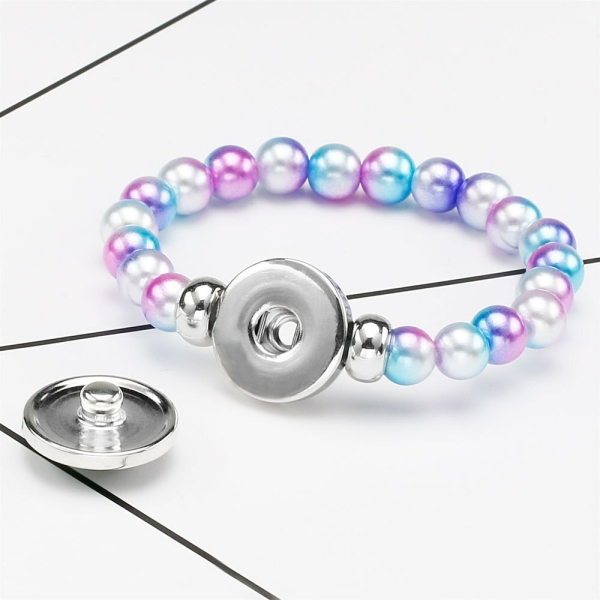 Blått och rosa pärlarmband Elsa - Frost IMG 06 23 bracelet bleu rose perles elsa reine neiges 2