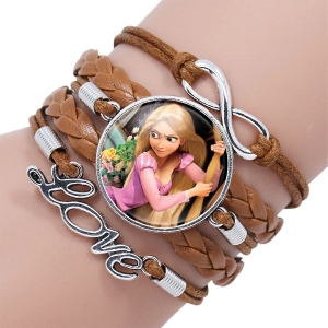 Disneyprinsessornas raiponce-armband för flickor med vit bakgrund