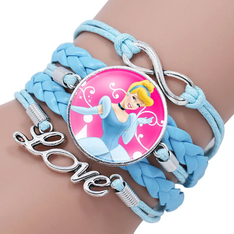 Disneyprinsessan Cinderella-armband för flickor med vit bakgrund