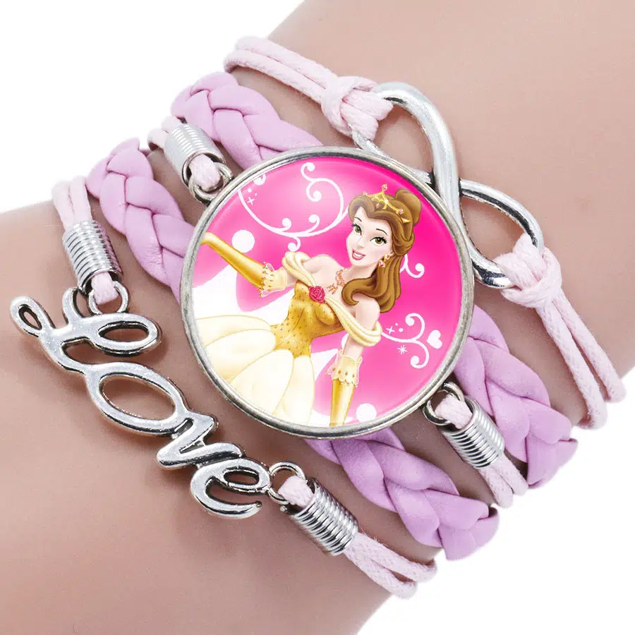 Disney-prinsessan Belle armband för flickor med vit bakgrund