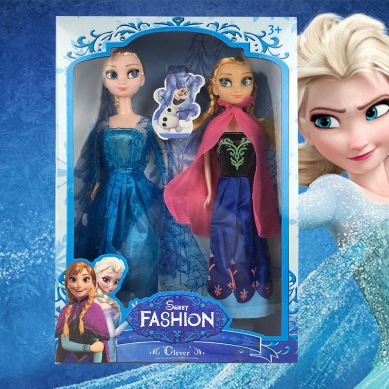 Elsa- och Anna-dockor för flickor i ask