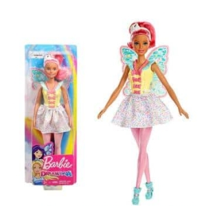 Fairy Barbie-docka för flickor i vit klänning och blå stövlar