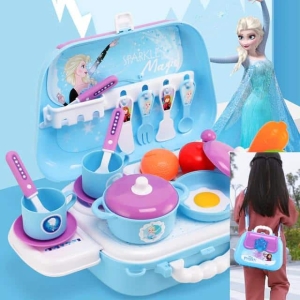 Snödrottningens köksredskap för flickor i blå låda