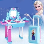 Snödrottning sminklåda för flickor, komplett, blå och rosa färger.