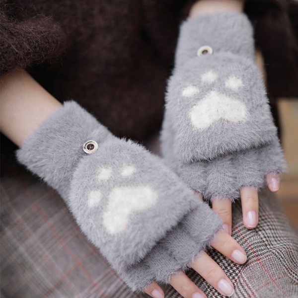 Handskar för flickor med kattens tass handskar for flickor med kattens tass 2