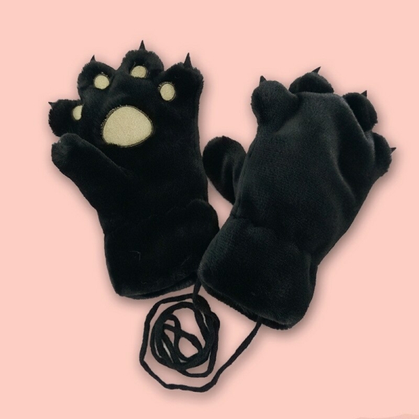 Handske i plysch för flickor handske i plysch for flickor svart