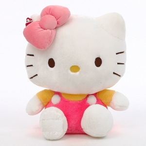 Fashionabla Hello Kitty plysch för flickor med rosa rosett