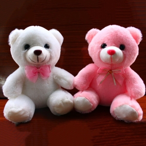 Rosa och vit LED-nallebjörn för flickor