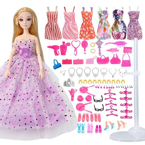 Prinsessdocka i Barbie-stil för flickor prinsessdocka i barbie stil for flickor violett