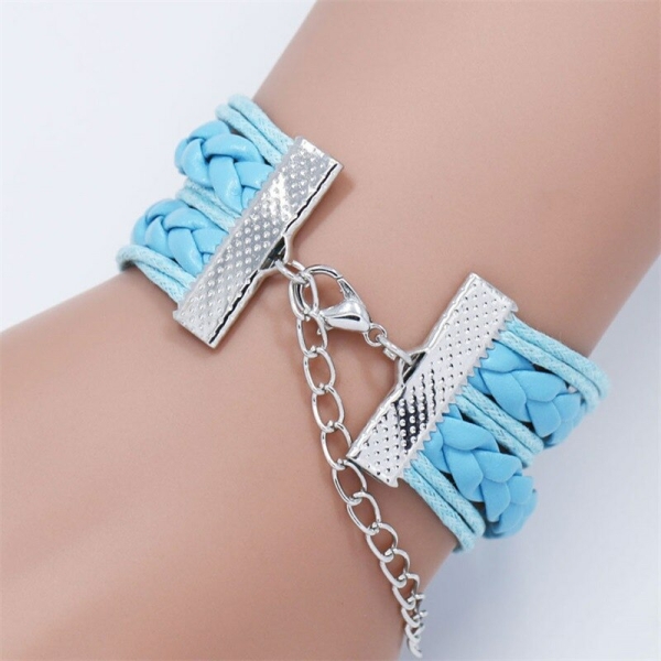 Trendigt brett blått armband Elsa Frost trendigt brett blatt armband elsa frost 6