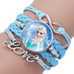 Stort blått armband med foto av snödrottningen Elsa