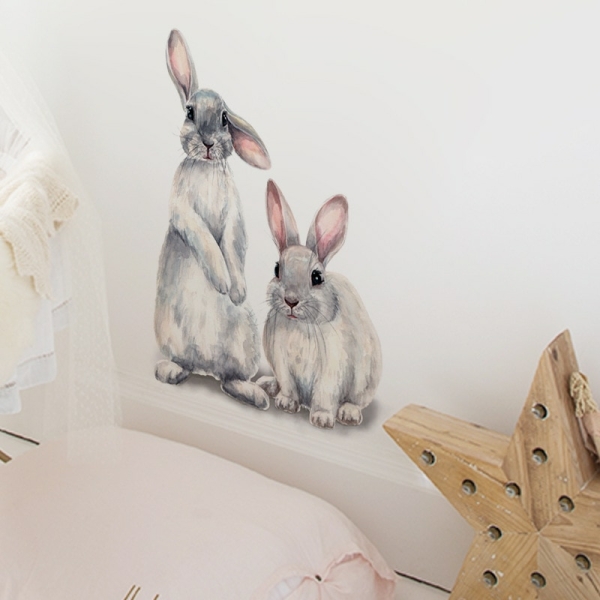 Väggdekoration med två söta kaniner för flickor vaggdekoration med tva sota kaniner for flickor 3