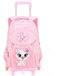 Set med 3-delade väskor för små flickor, rosa med ett mönster. Bra kvalitet och mycket originella