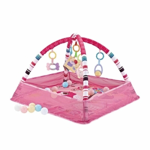 Lekmatta med säkerhetsgrindar för moderiktiga flickor