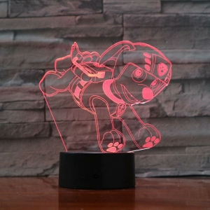 LED-lampa Girl's Patrol 3D Zuma på ett bord i ett hem