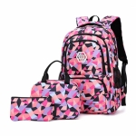 Vattentätt rosa 3-delat set med ryggsäck, väska och pennskrin för små flickor