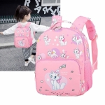 Moderiktig rosa ryggsäck med kattmönster för flickor