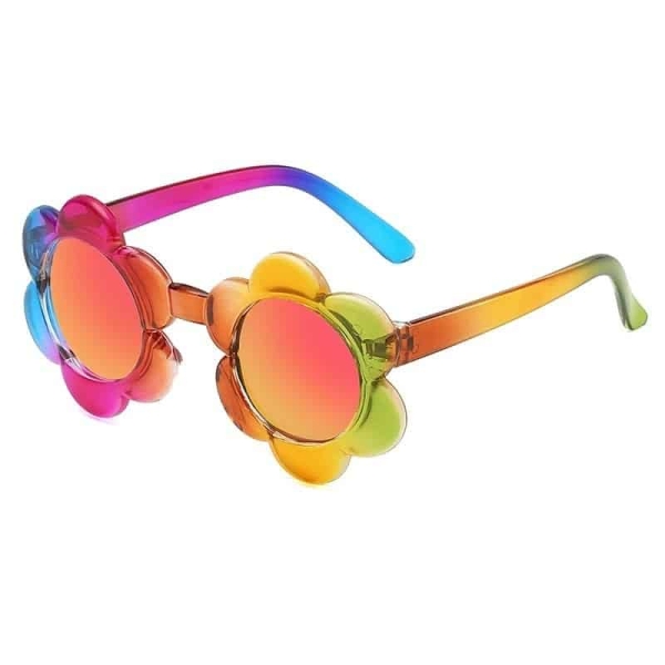 Blommiga regnbågssolglasögon för moderiktiga tjejer