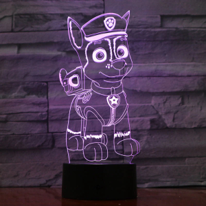 Chase Patrol 3D LED-lampa för flickor i ett hus