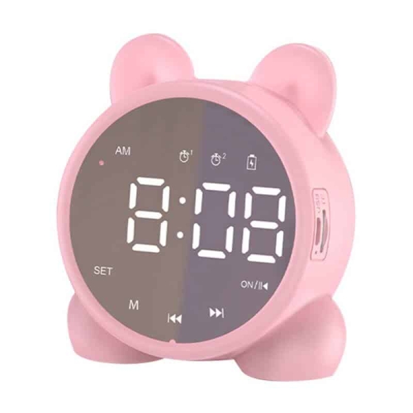 Digital väckarklocka med rosa LED för moderiktiga tjejer