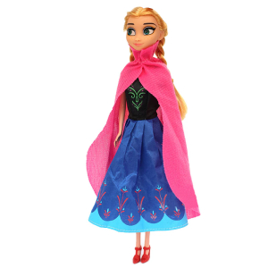 Prinsessan Anna Snödrottning docka med rosa cape