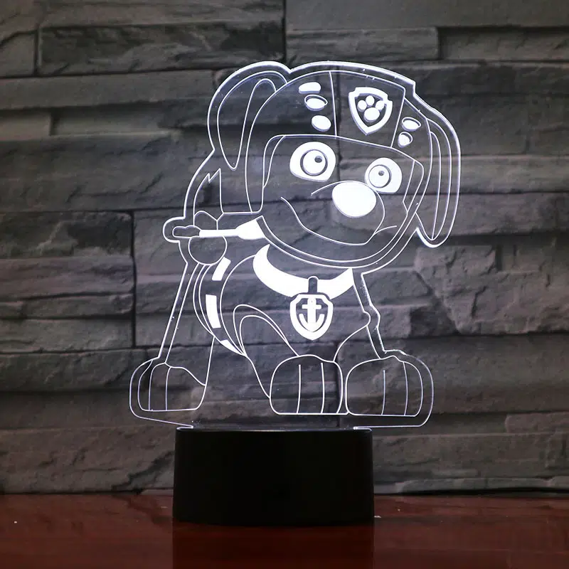 Zuma Patrol 3D LED-lampa för trendiga tjejer