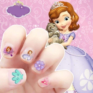 Princess Sofia nagelstickers för flickor med olika mönster