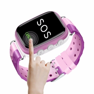 Färgglad uppkopplad klocka med kamera för trendiga lila tjejer