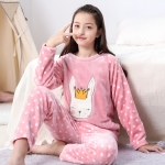 Varm kaninpyjamas med krona för moderiktiga rosa flickor