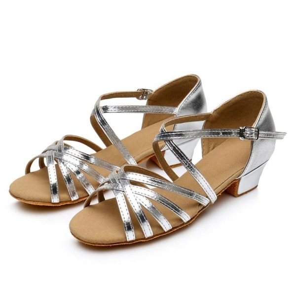 Silverfärgad danssandal för flickor