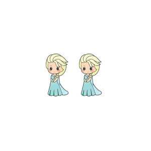 Örhängen med prinsessan Elsa mot en vit bakgrund