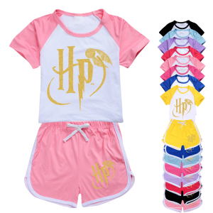 Rosa Harry Potter pyjamas set med andra färgmodeller till höger