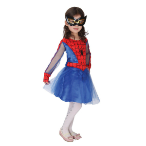 Spiderman-utklädnad för flickor med um vit bakgrund